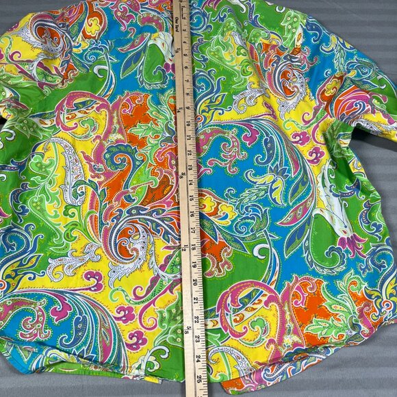 VTG Lauren Ralph Lauren Shirt Womens 1X Paisley Eclectic Minimalist Y2K Preppy - Picture 8 of 9